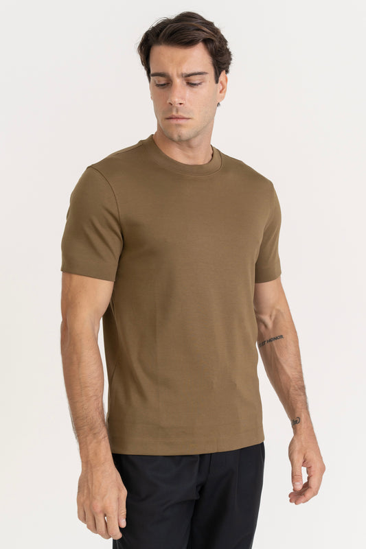 LUXE MODAL T-SHIRT - TOBACCO
