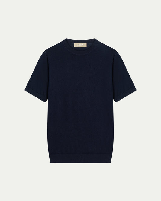MERINO WOOL T-SHIRT - NAVY