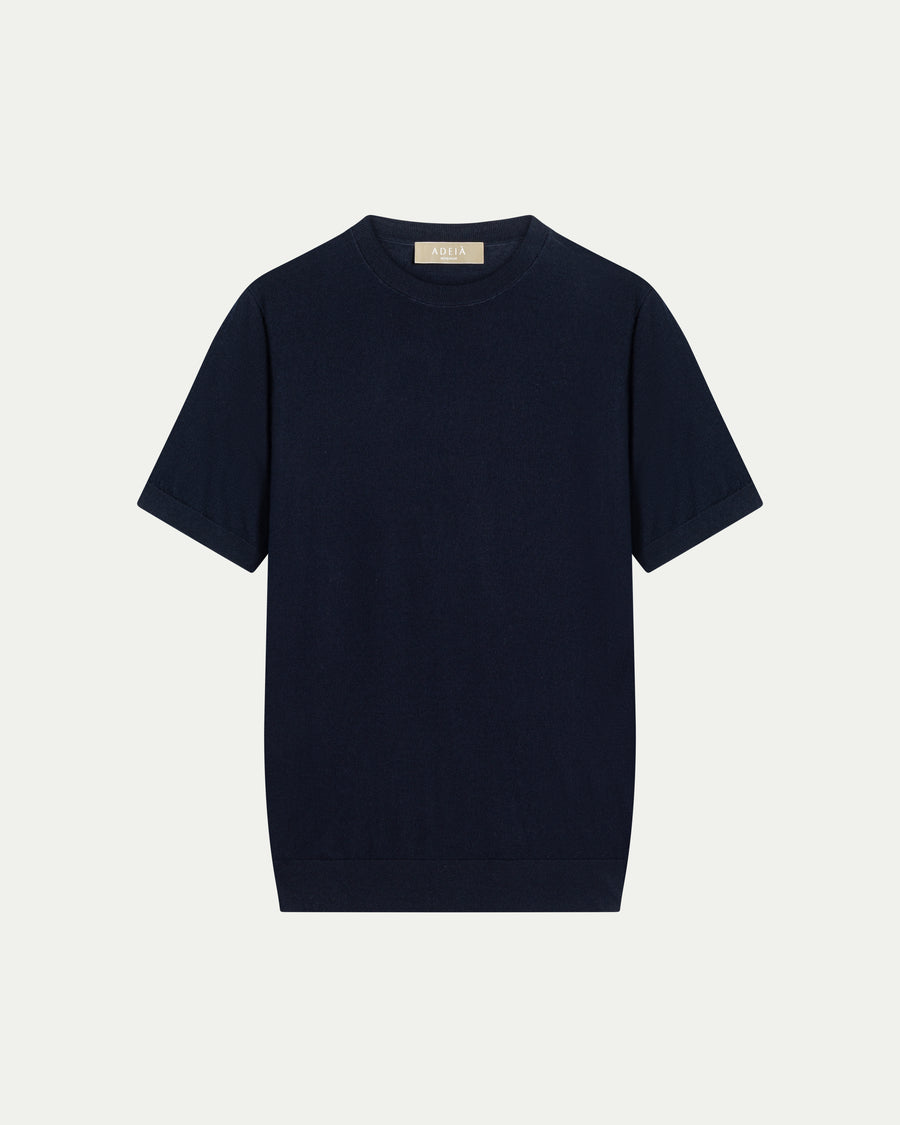 MERINO WOOL T-SHIRT - NAVY