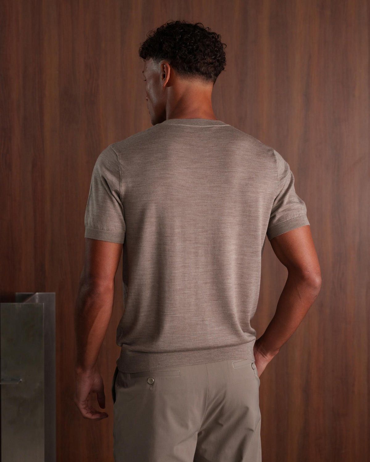 MERINO WOOL T-SHIRT - BEIGE