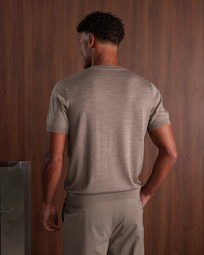 MERINO WOOL T-SHIRT - BEIGE