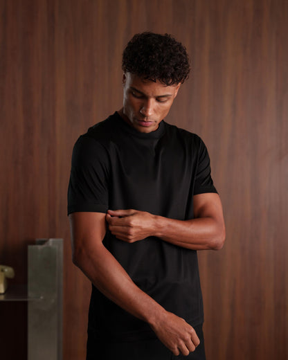 LUXE-MERCERISED T-SHIRT - BLACK