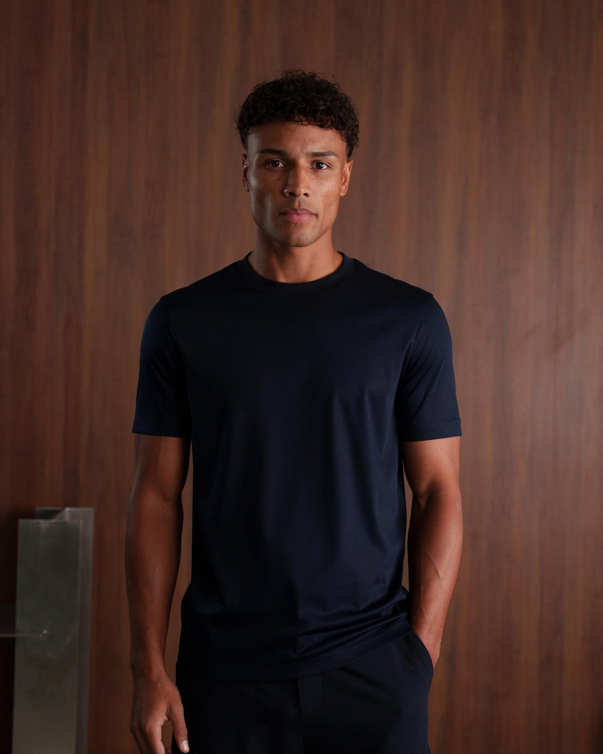 LUXE-MERCERISED T-SHIRT - NAVY