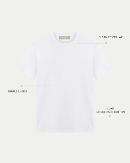 LUXE-MERCERISED T-SHIRT - WHITE