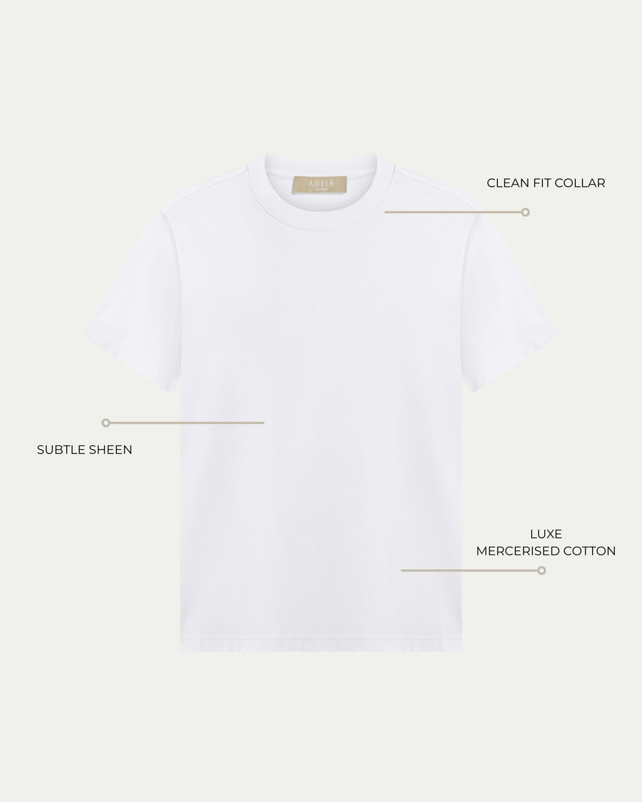 LUXE-MERCERISED T-SHIRT - WHITE