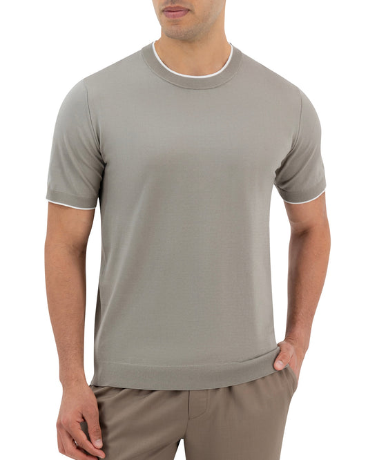 LINEA KNIT T-SHIRT - SAGE GREY