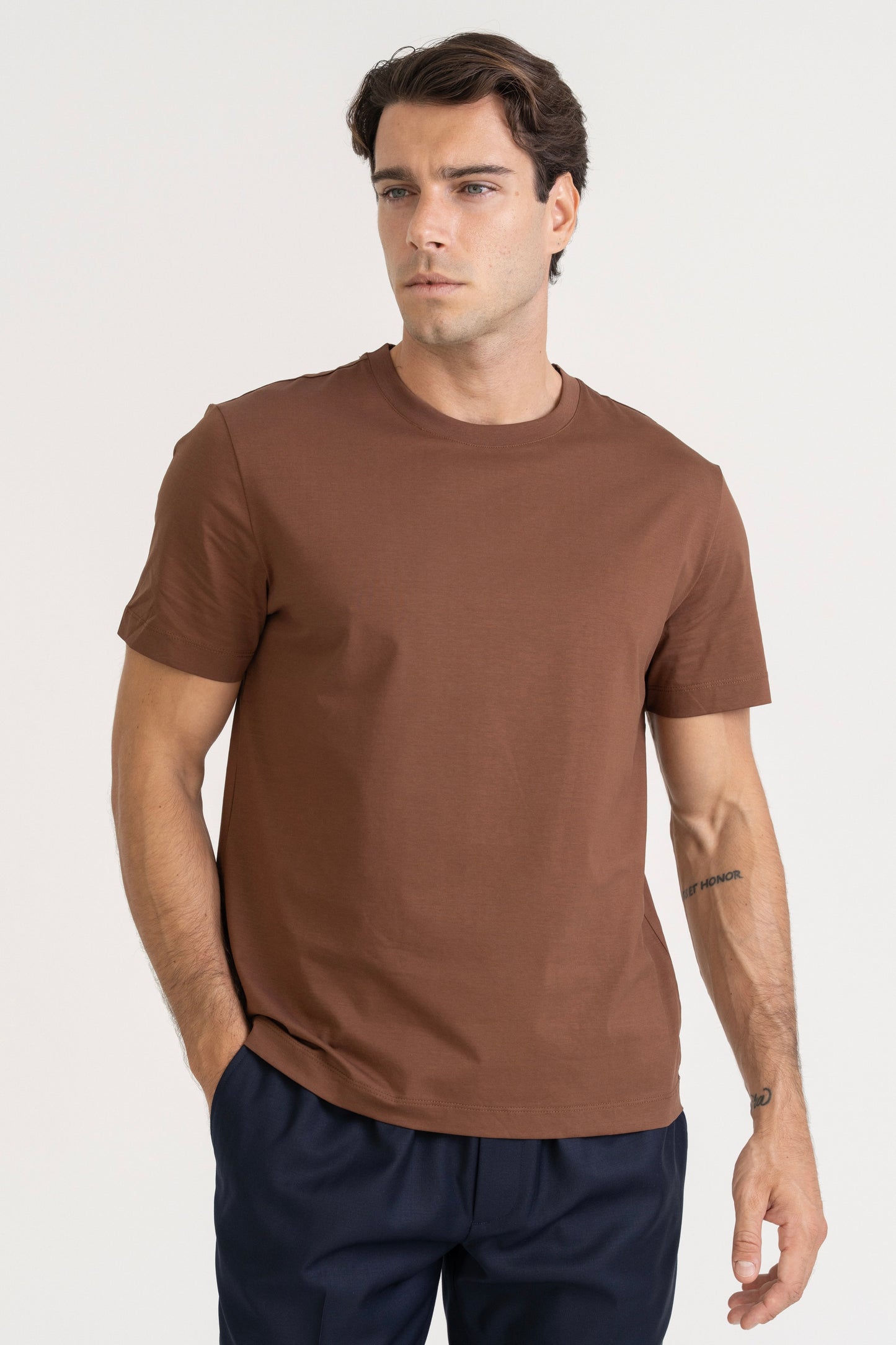 BASIC COTTON T-SHIRT - RUST