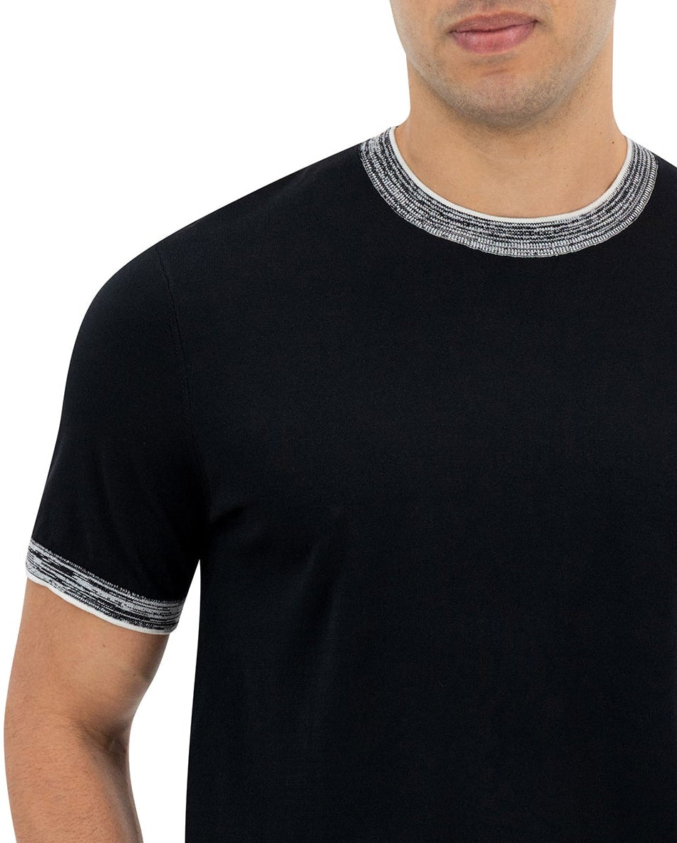 DELMAR KNIT T-SHIRT - BLACK