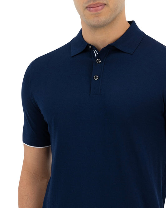 NIDO KNIT POLO - MARINO
