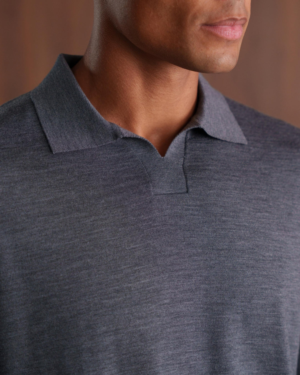 SOMBRA LONG SLEEVE POLO - GREY