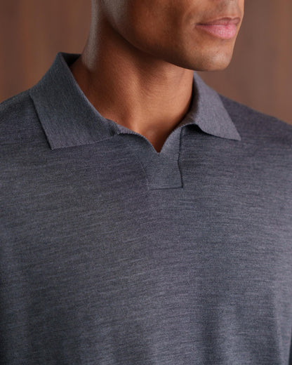 SOMBRA LONG SLEEVE POLO - GREY