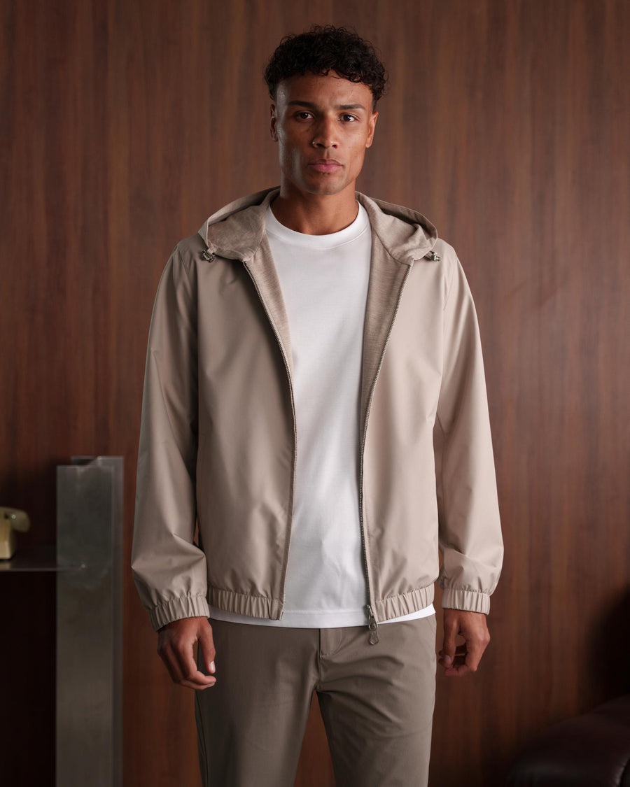 TWIN-TECH HOODED JACKET 2.0 - BEIGE