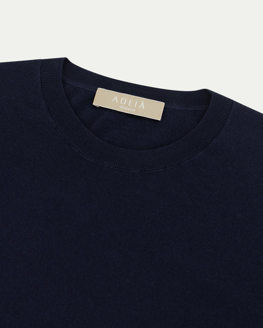 MERINO WOOL T-SHIRT - NAVY