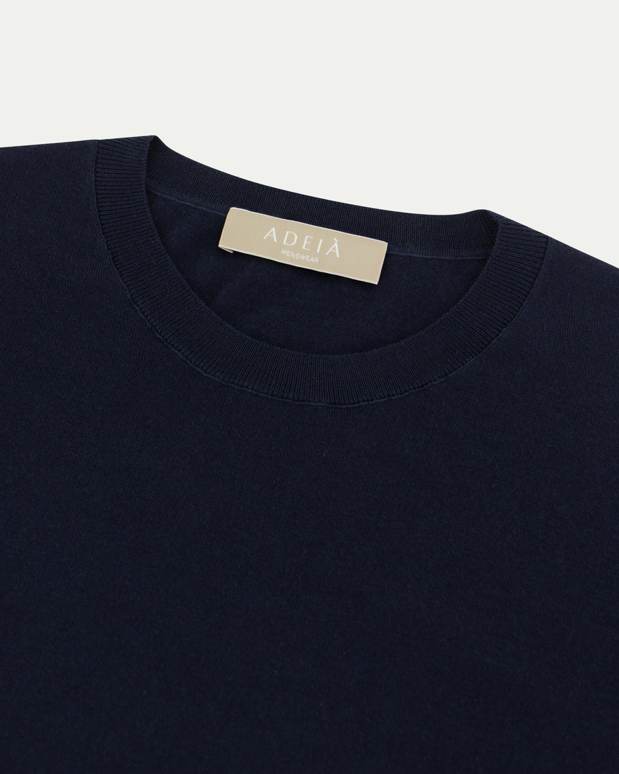 MERINO WOOL T-SHIRT - NAVY