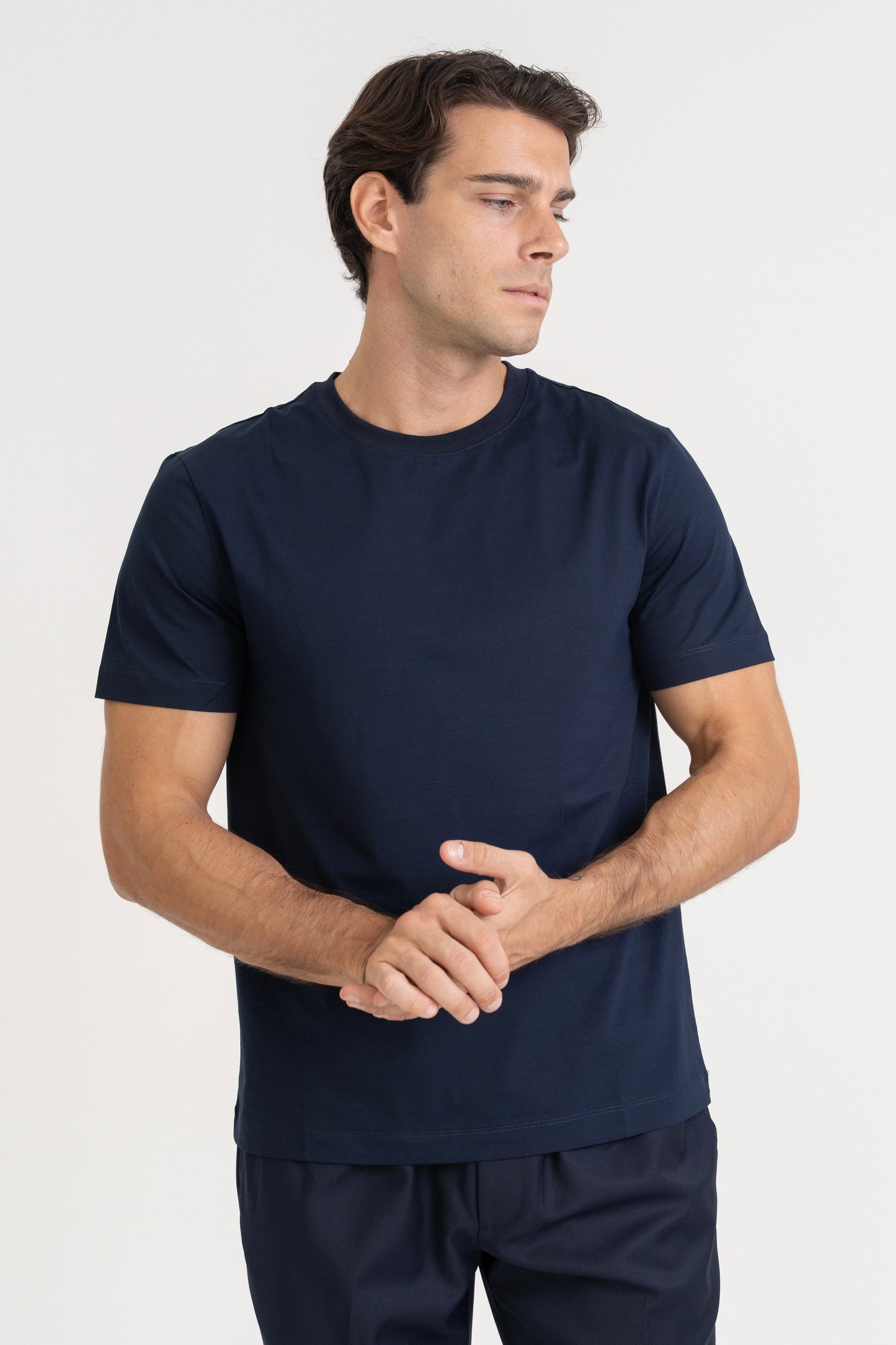BASIC COTTON T-SHIRT - NAVY
