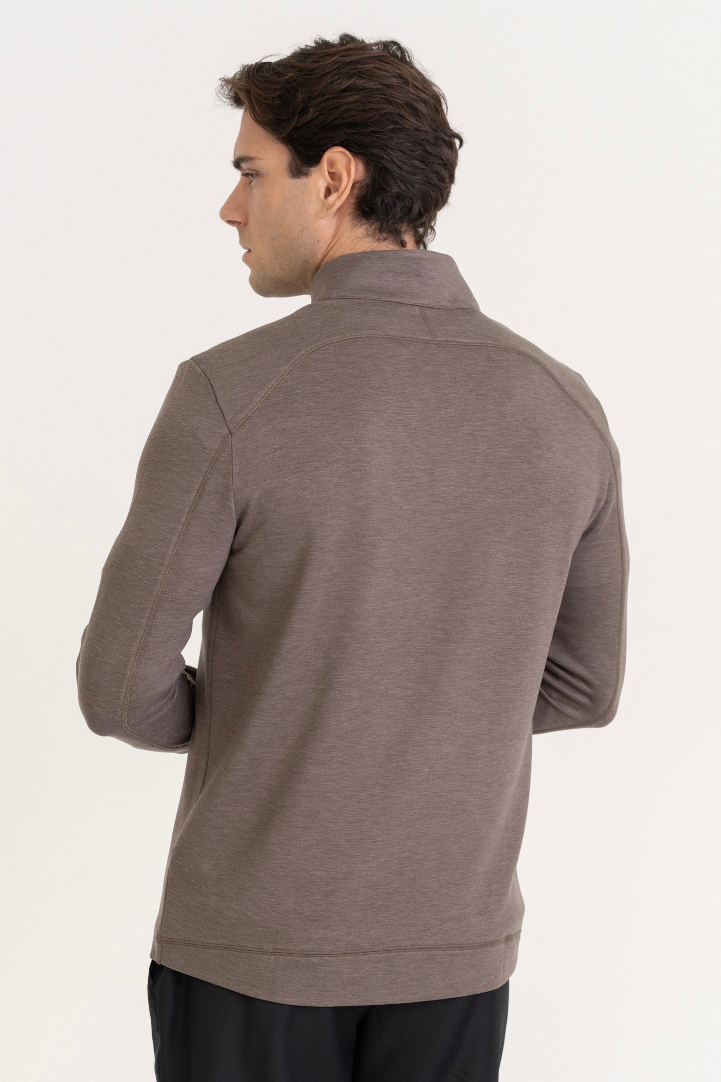QUARTER ZIP PULLOVER - TAUPE