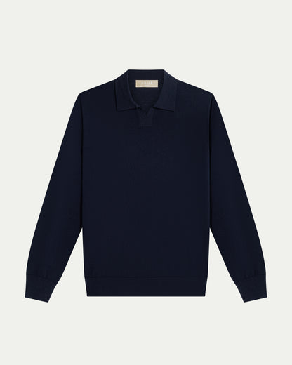 SOMBRA LONG SLEEVE POLO - NAVY