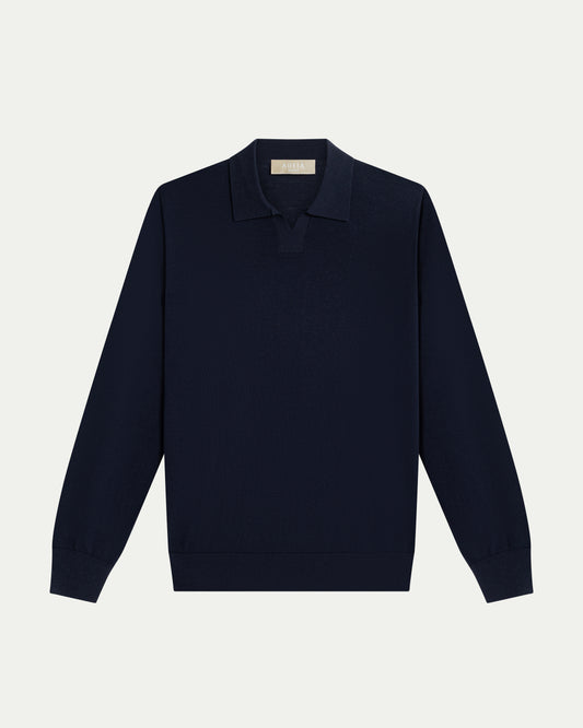 SOMBRA LONG SLEEVE POLO - NAVY