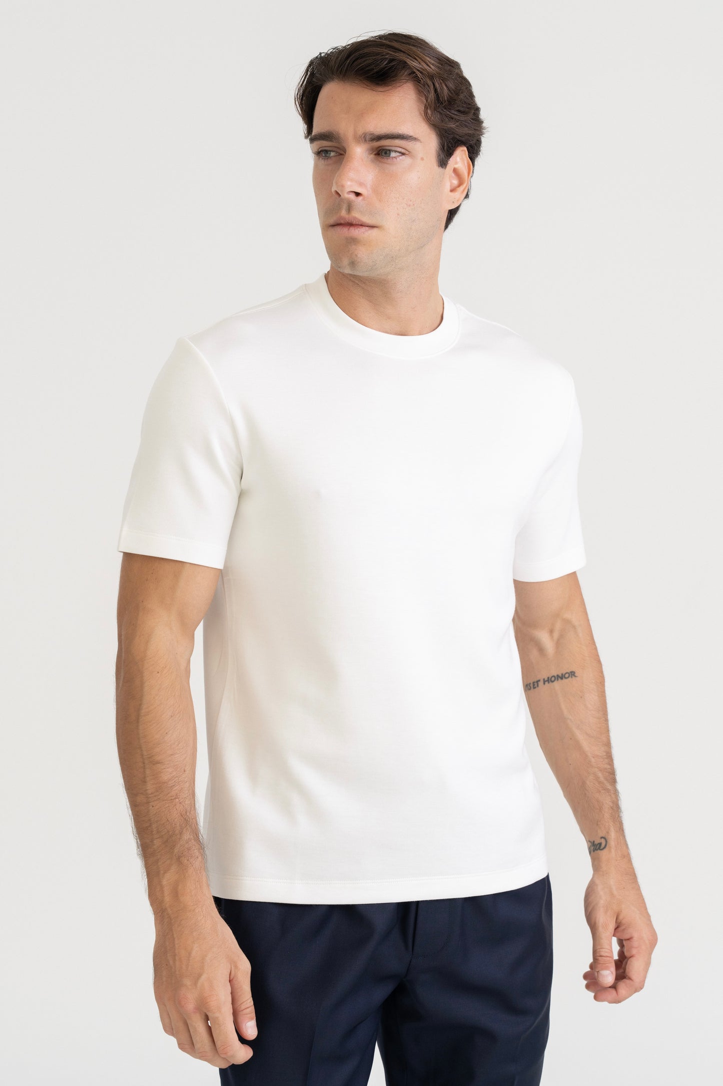 WOOL BLEND T-SHIRT - WHITE