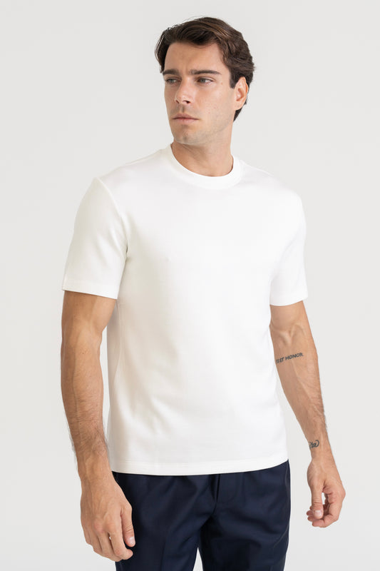 WOOL BLEND T-SHIRT - WHITE