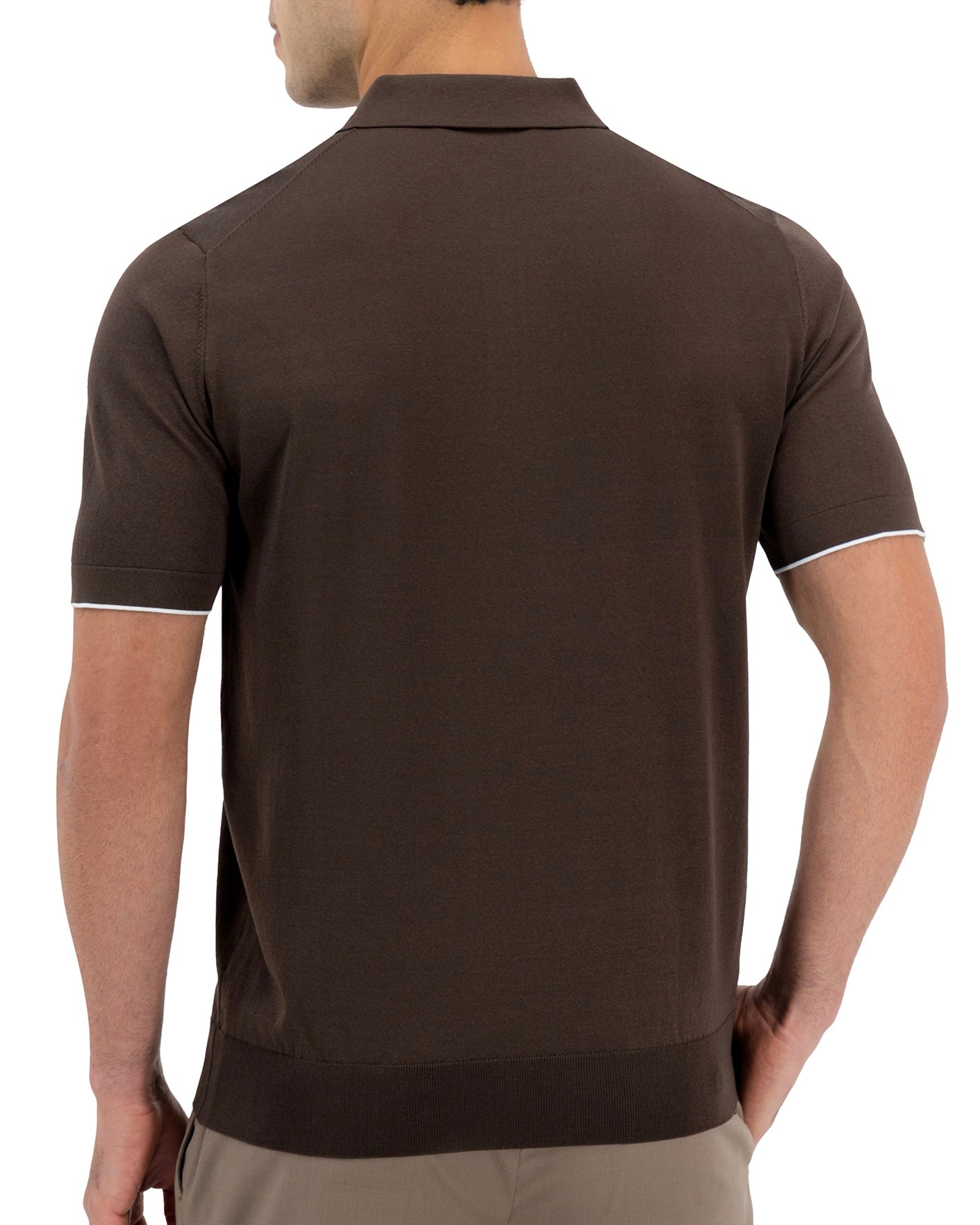 NIDO KNIT POLO - MOCHA