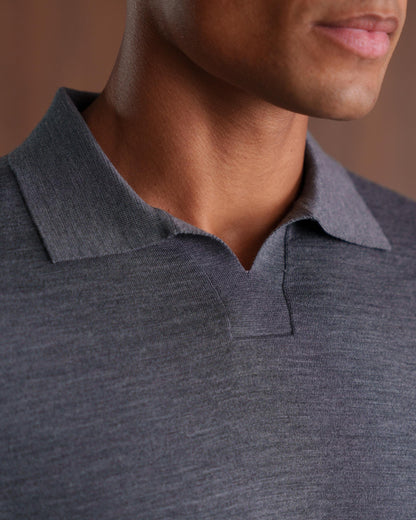 SOMBRA LONG SLEEVE POLO - GREY