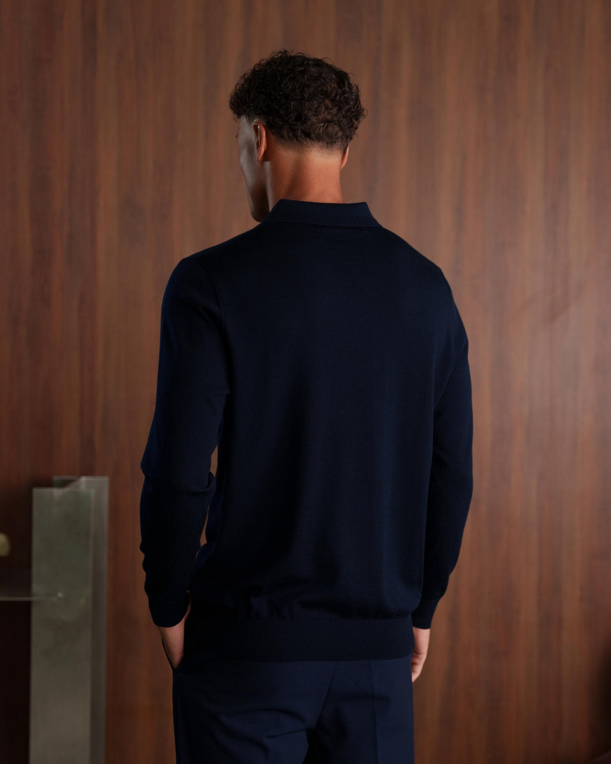 SOMBRA LONG SLEEVE POLO - NAVY