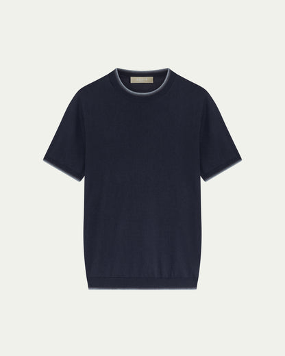 FRONTERA KNIT T-SHIRT - MARINO