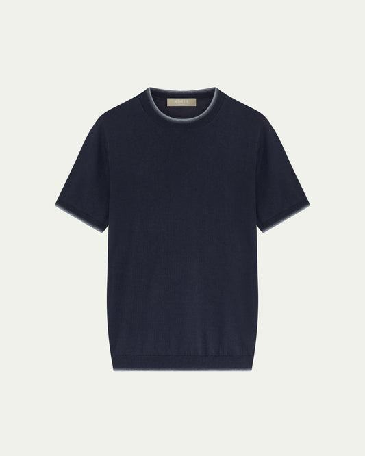 FRONTERA KNIT T-SHIRT - MARINO
