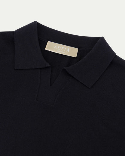 SOMBRA LONG SLEEVE POLO - BLACK