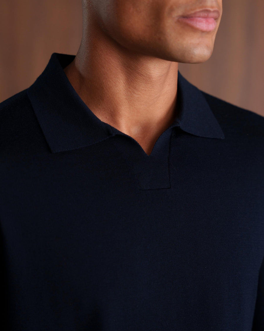 SOMBRA LONG SLEEVE POLO - NAVY