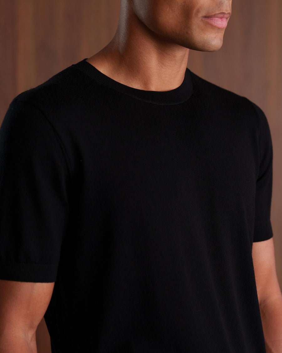 MERINO WOOL T-SHIRT - BLACK