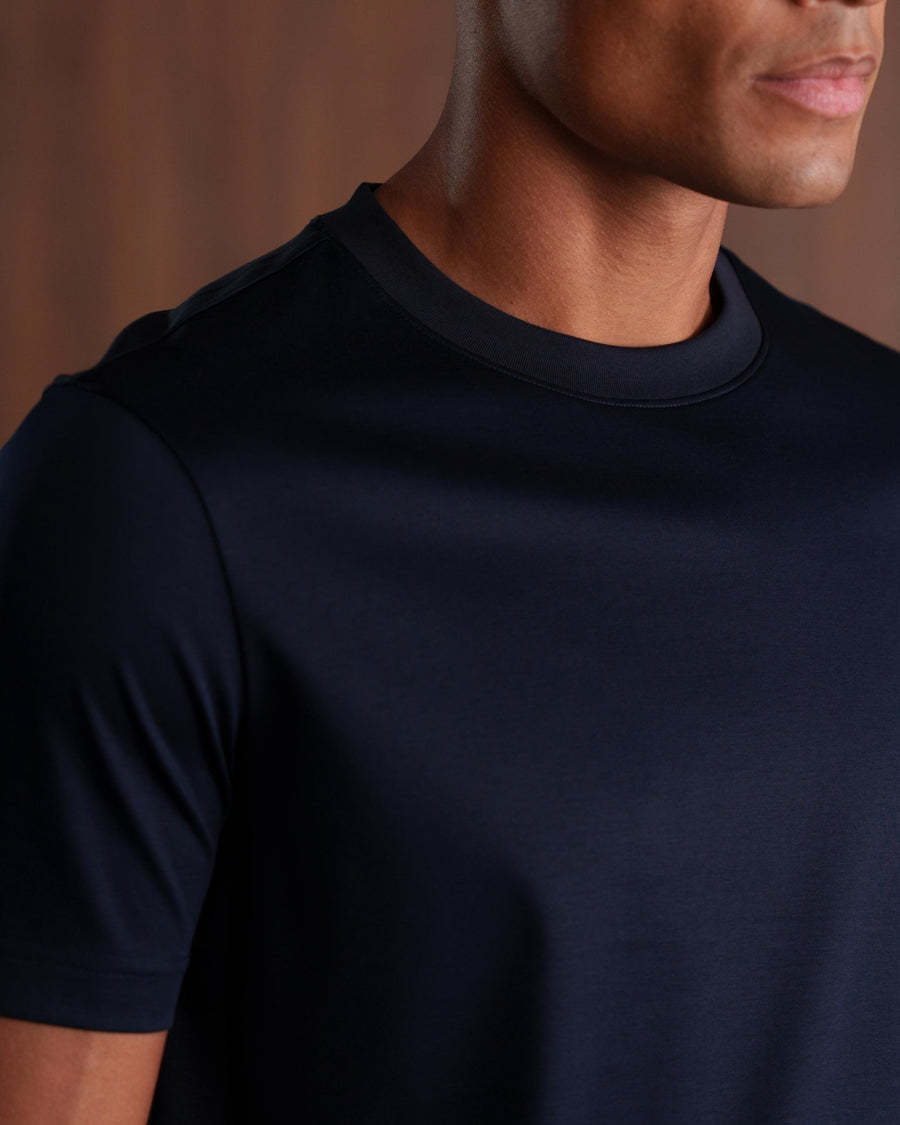 LUXE-MERCERISED T-SHIRT - NAVY