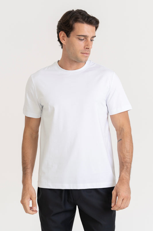 BASIC COTTON T-SHIRT - WHITE