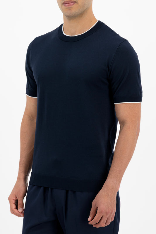 LINEA KNIT T-SHIRT - MIDNIGHT