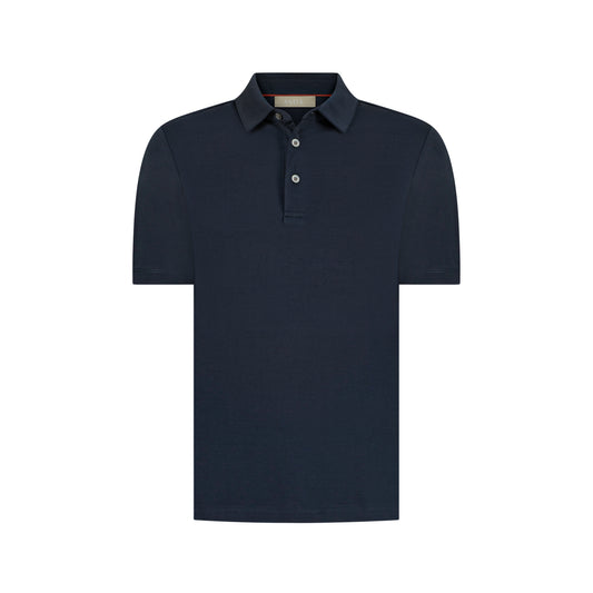 MERCERISED COTTON POLO - MARINO