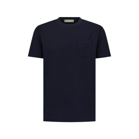 COTTON PIQUÉ T-SHIRT - MARINO