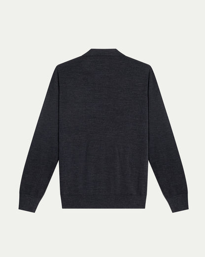 SOMBRA LONG SLEEVE POLO - CHARCOAL