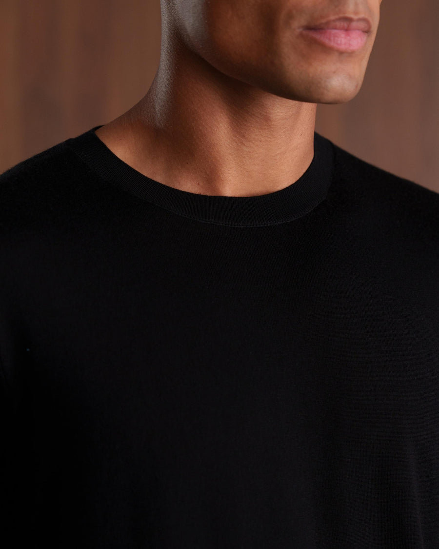 MERINO WOOL T-SHIRT - BLACK