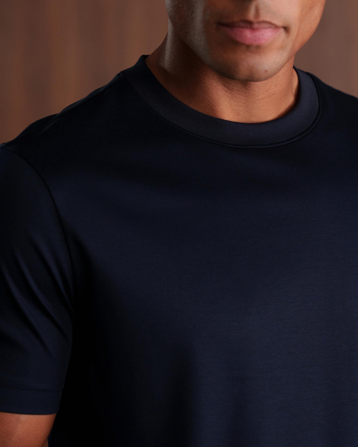 LUXE-MERCERISED T-SHIRT - NAVY