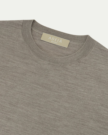 MERINO WOOL T-SHIRT - BEIGE