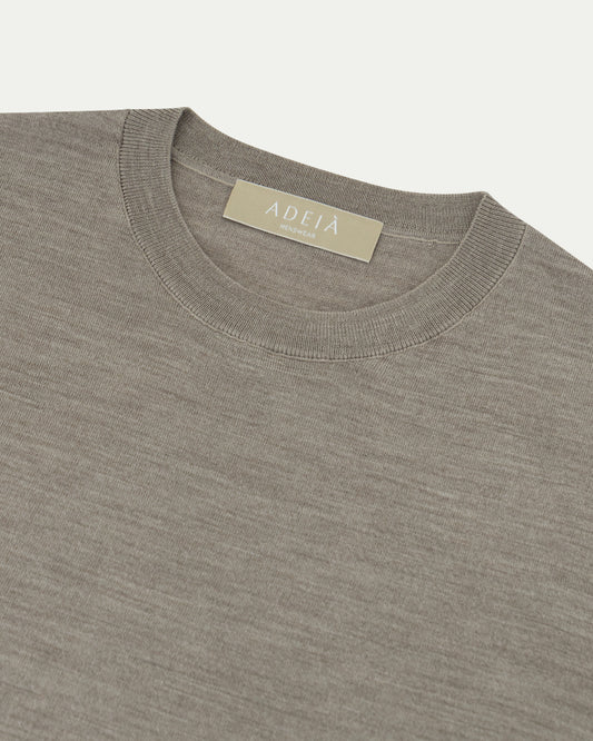 MERINO WOOL T-SHIRT - BEIGE