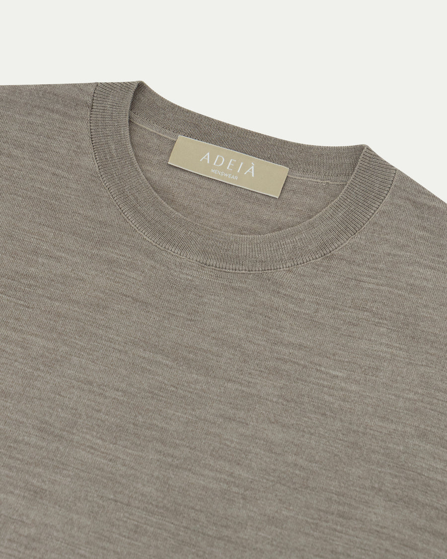 MERINO WOOL T-SHIRT - BEIGE