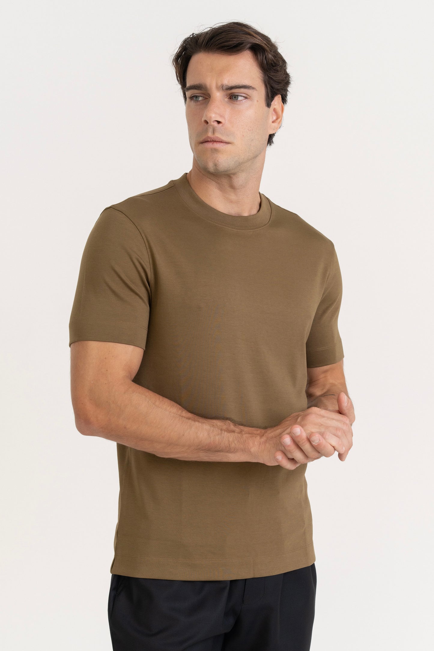 LUXE MODAL T-SHIRT - TOBACCO
