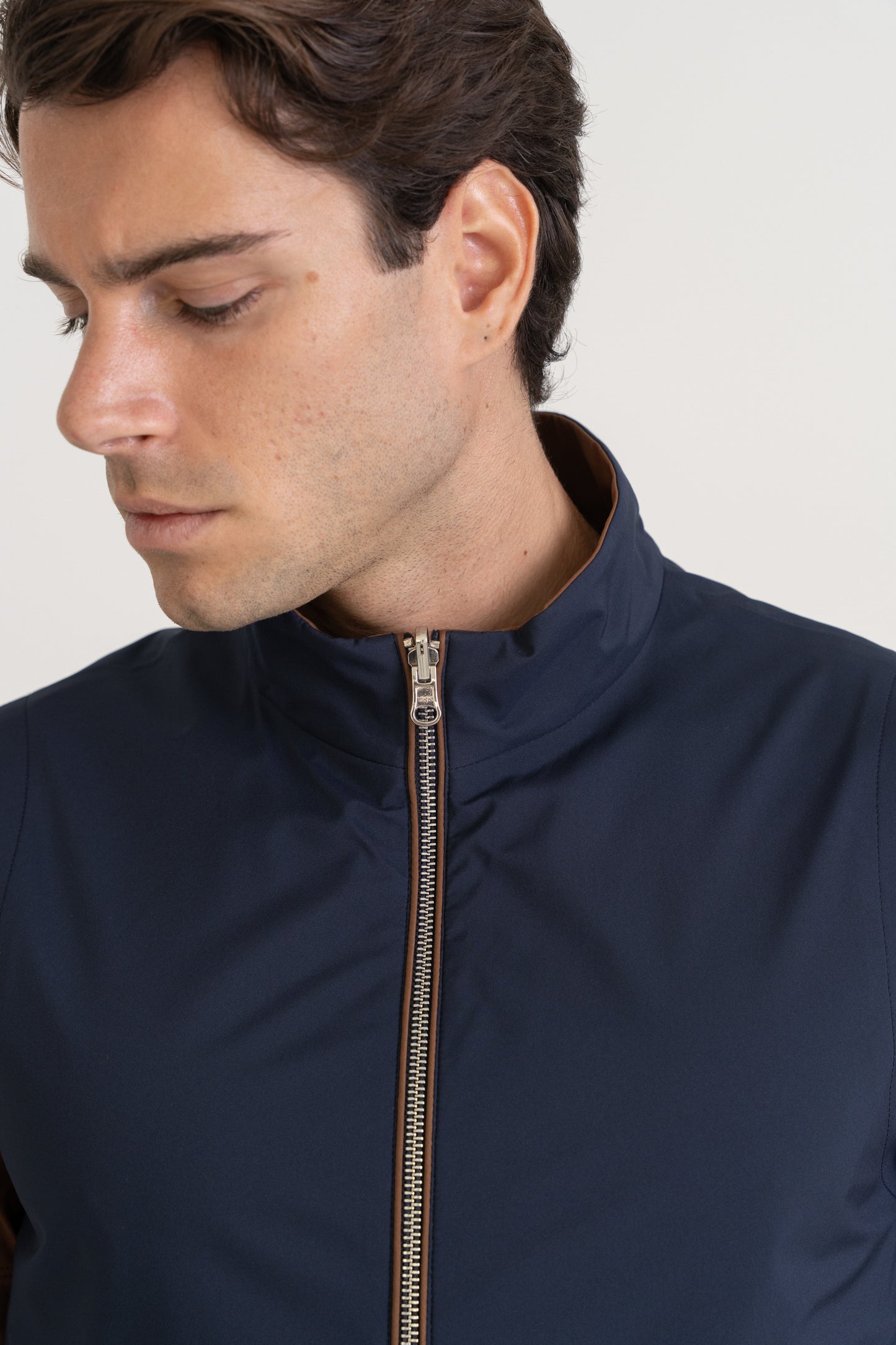 REVERSIBLE TECH GILET - NAVY/RUST