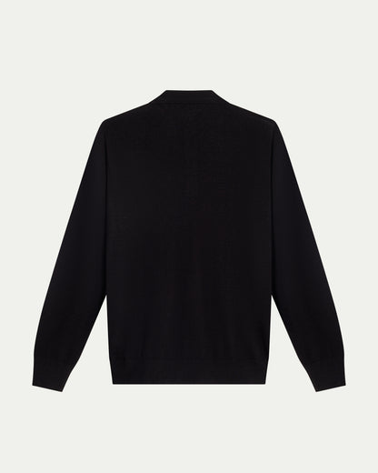 SOMBRA LONG SLEEVE POLO - BLACK