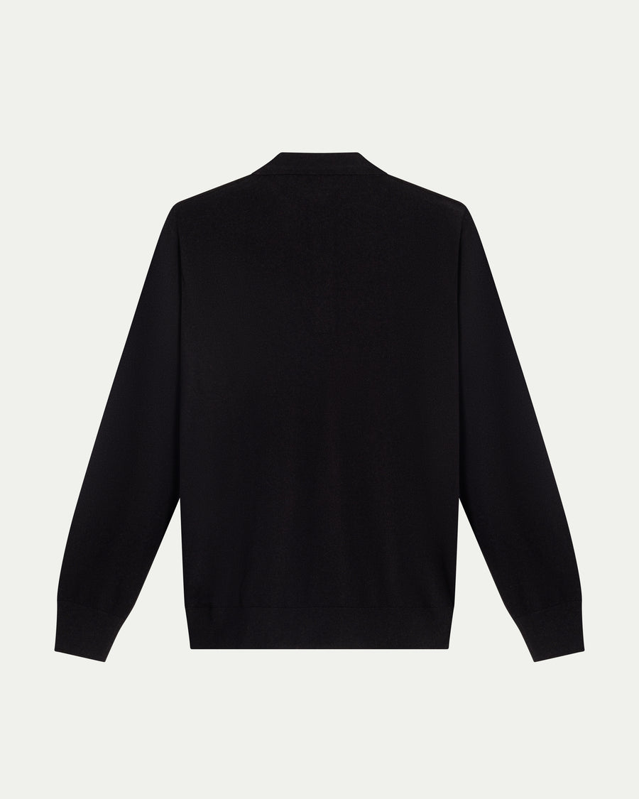 SOMBRA LONG SLEEVE POLO - BLACK