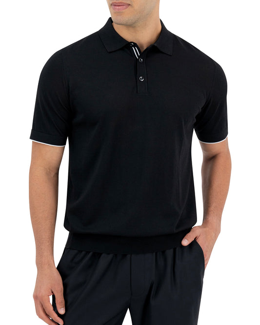 NIDO KNIT POLO - BLACK