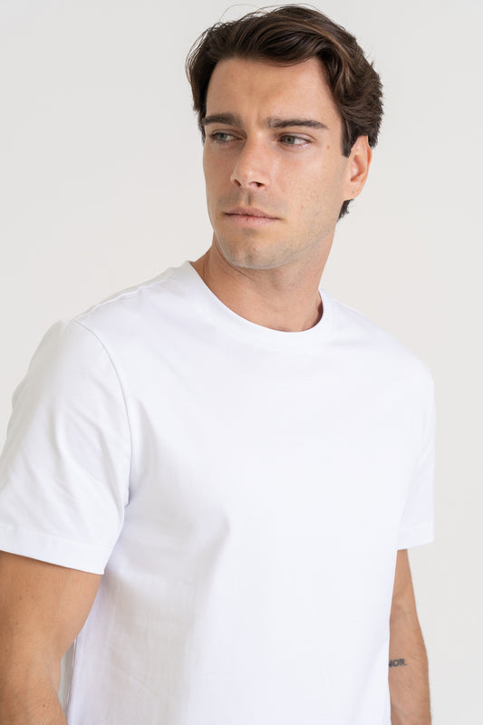 BASIC COTTON T-SHIRT - WHITE