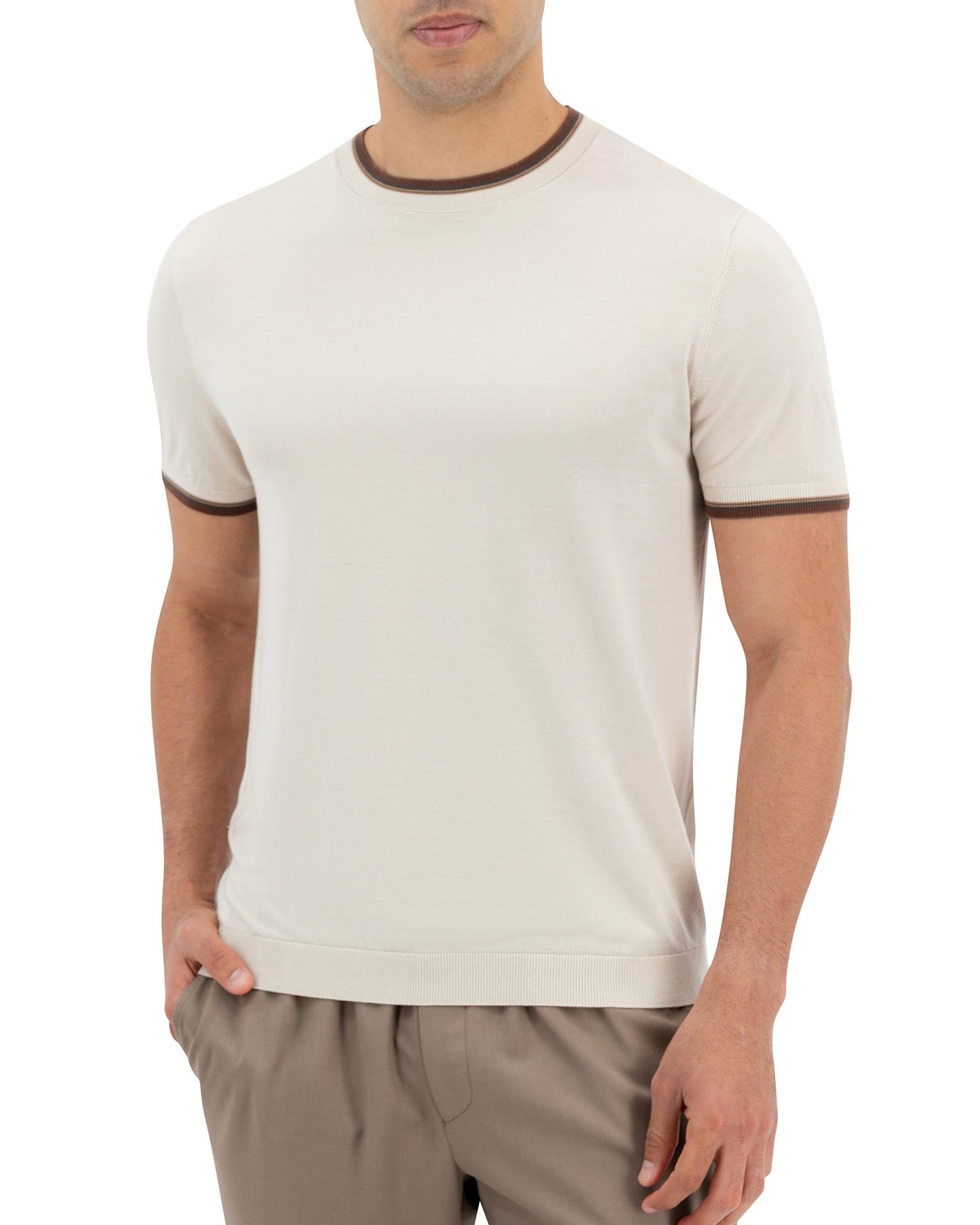 FRONTERA KNIT T-SHIRT - CREMA